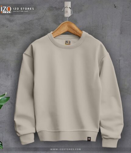 Round Basic Sweatshirt - Beige | IZO Store