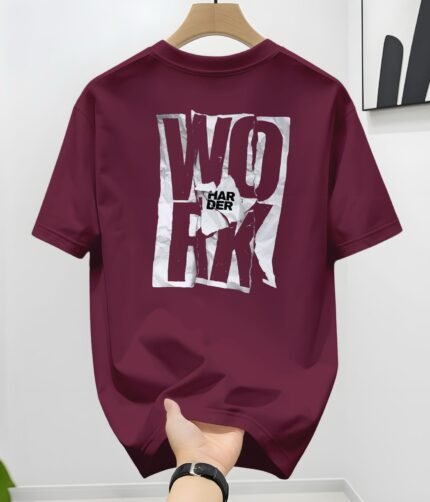 Work hard dark red - Over Size