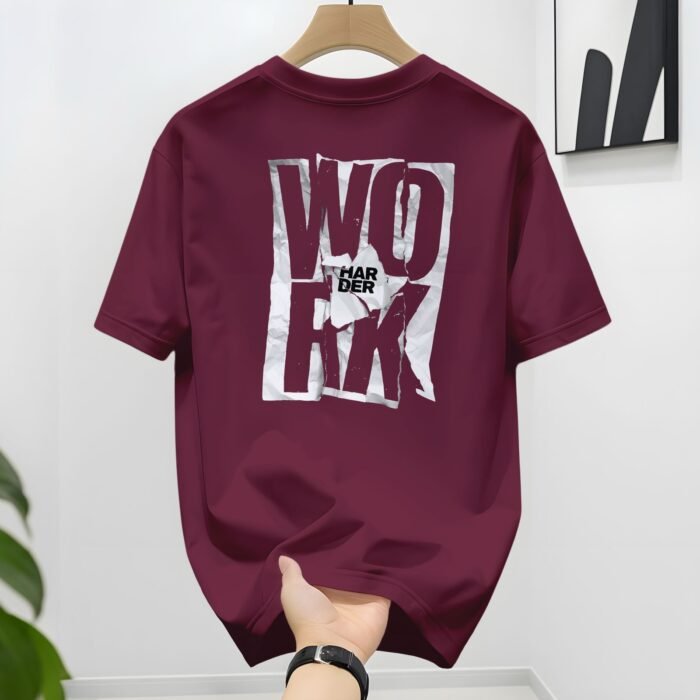 Work hard dark red - Over Size