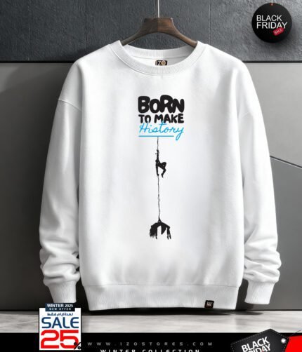 History White - Sweatshirt Round For Men IZO Store