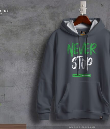Never Stop Dark Gray - Hoodie for Men | IZO Store