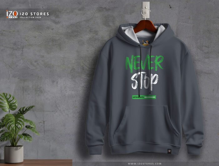 Never Stop – Dark Gray Hoodie-