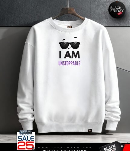 Unstopable White - Sweatshirt Round For Men IZO Store