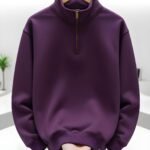 Half Zip Sweatshirt Eggplant – Heavy Cotton | IZO Store