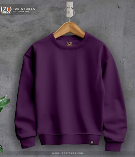 Round Basic Sweatshirt - Eggplant | IZO Store