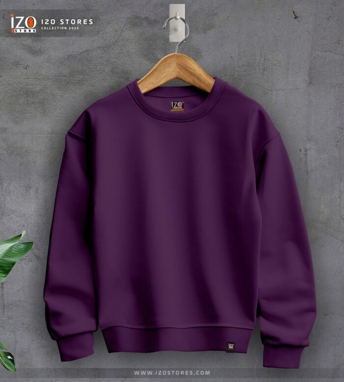 Round Basic Sweatshirt - Eggplant | IZO Store
