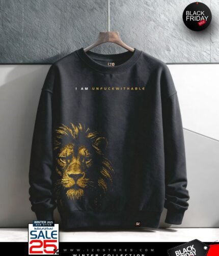 Golden lion Black - Sweatshirt Round For Men IZO Store