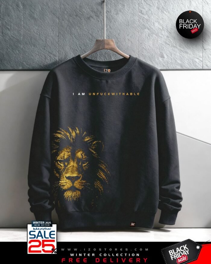 WhatsApp Image 2025-11-29 at 6.33.59 PM (2) Golden lion Black - Sweatshirt Round For Men IZO Store