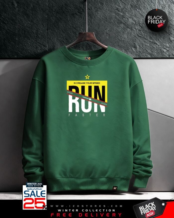 WhatsApp Image 2025-11-29 at 6.34.00 PM (1) Run Dark Green - Sweatshirt Round For Men IZO Store