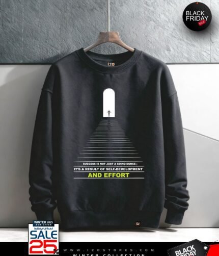 Effort Black - Sweatshirt Round For Men IZO Store