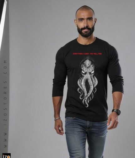 Octopus LongSleeve T-shirt Black | IZO Store