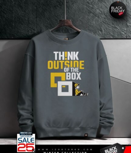 Think Box Boy Dark Gray - Sweatshirt Round For Men IZO Store