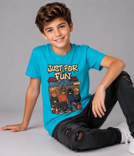 Just Fun Kids Tshirt – Turquoise | IZO Stores