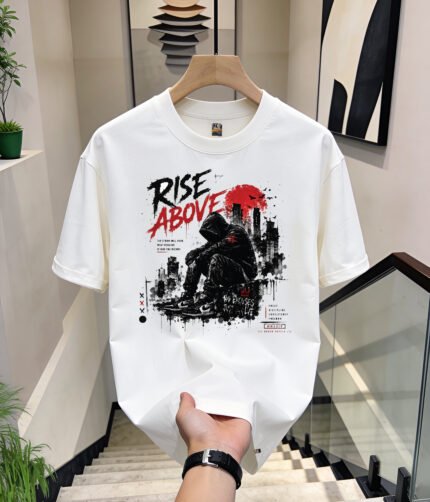 Rise Above White - Over Size Tshirt | IZO Stores